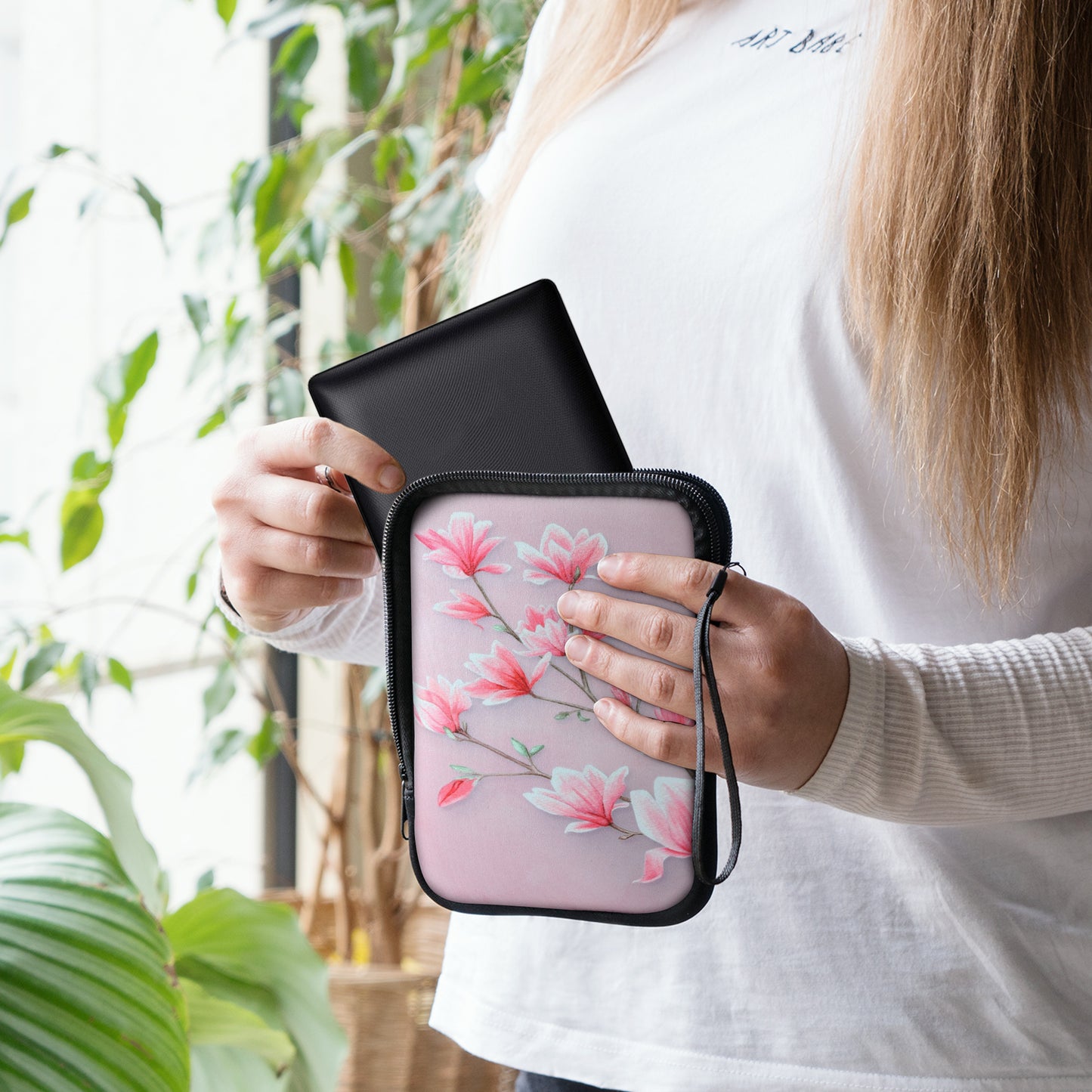 kwmobile Tasche für eReader - Hülle Schutzhülle Galaxie Baum Wiese - 17 x 12 x 2 cm Innenmaße