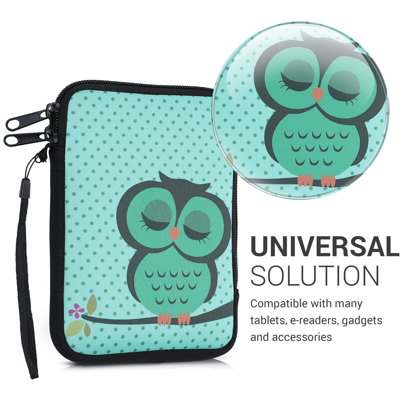 kwmobile Tasche für eReader - Hülle Schutzhülle Galaxie Baum Wiese - 17 x 12 x 2 cm Innenmaße