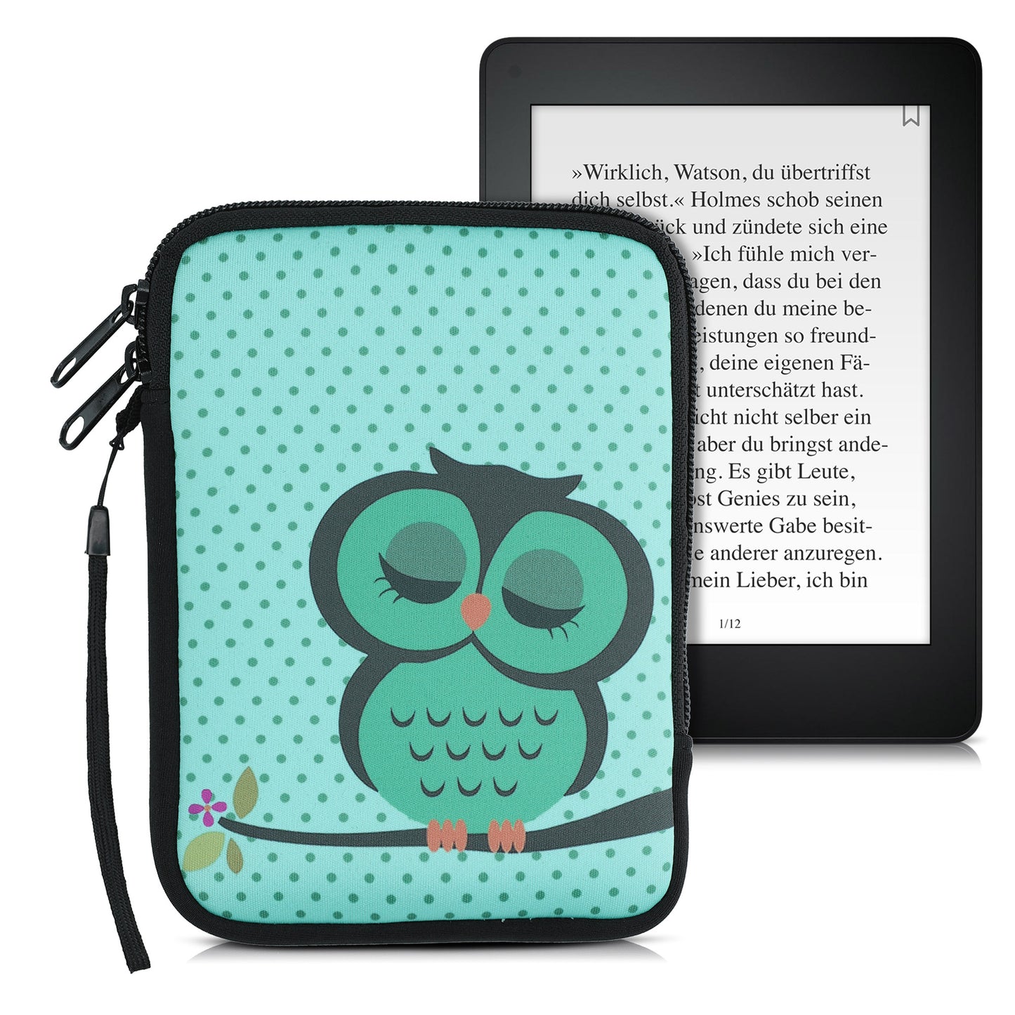 kwmobile Tasche für eReader - Hülle Schutzhülle Galaxie Baum Wiese - 17 x 12 x 2 cm Innenmaße