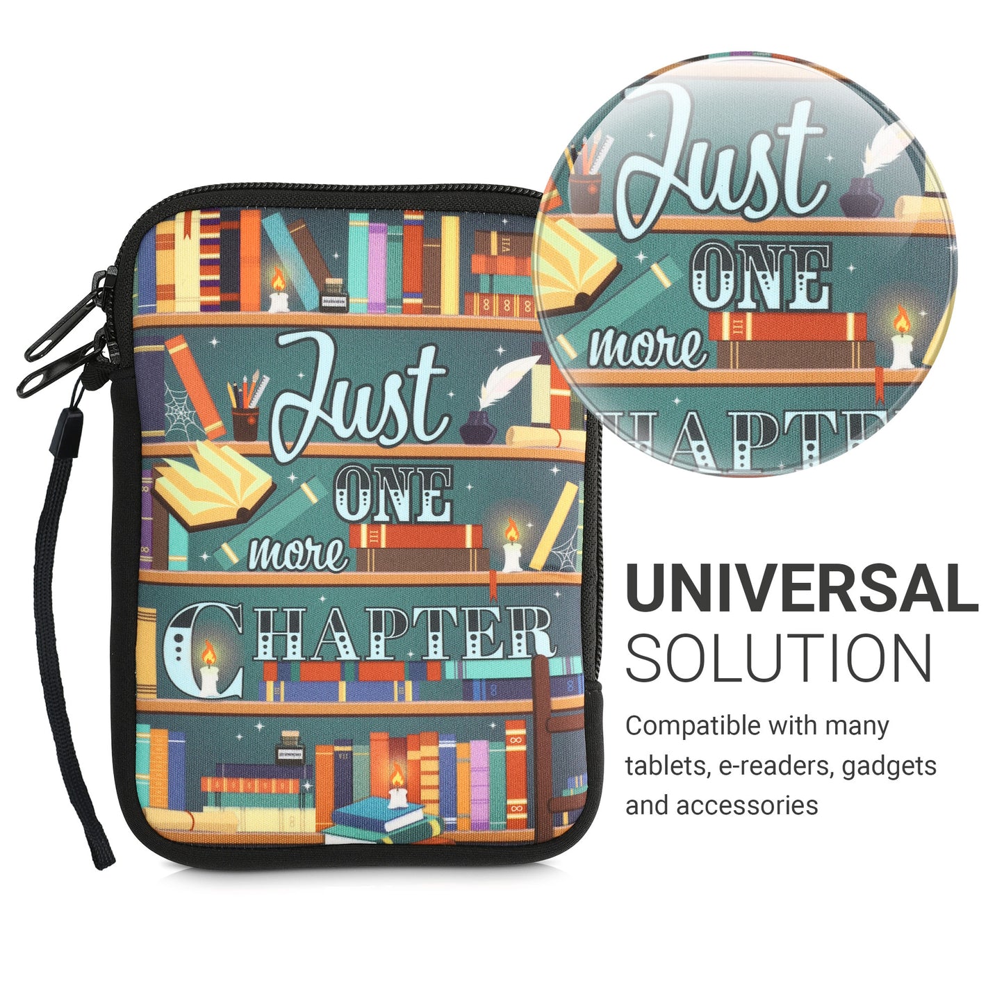 kwmobile Tasche für eReader - Hülle Schutzhülle Galaxie Baum Wiese - 17 x 12 x 2 cm Innenmaße