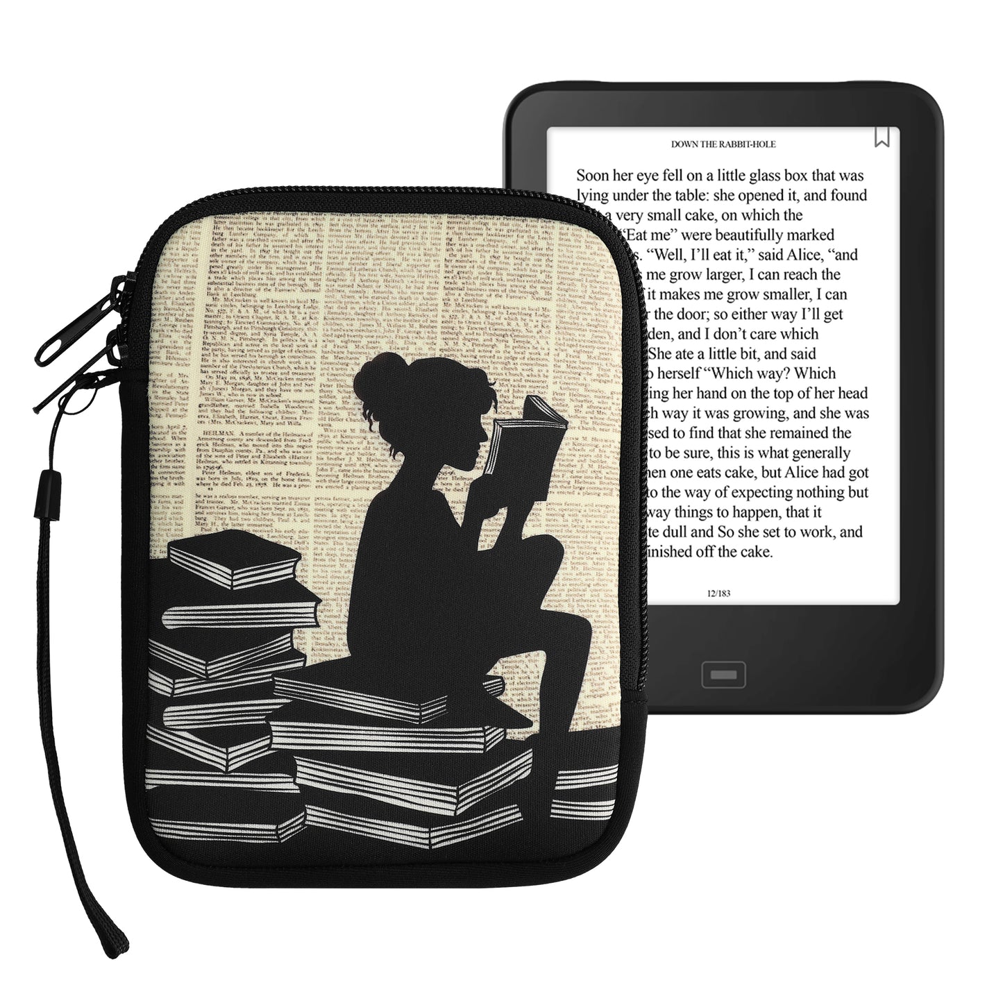kwmobile Tasche für eReader - Hülle Schutzhülle Galaxie Baum Wiese - 17 x 12 x 2 cm Innenmaße