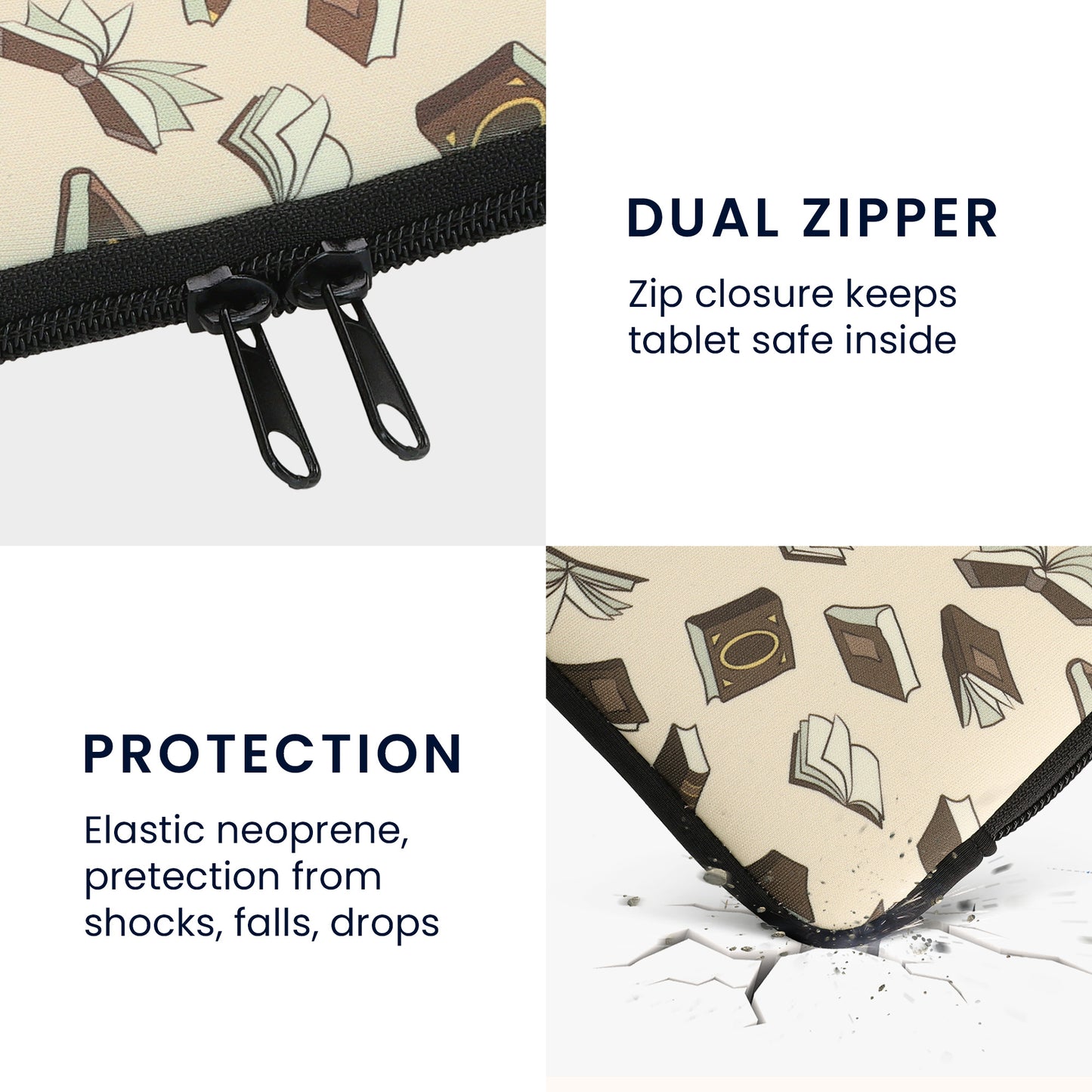 kwmobile Tasche für eReader - Hülle Schutzhülle Galaxie Baum Wiese - 17 x 12 x 2 cm Innenmaße