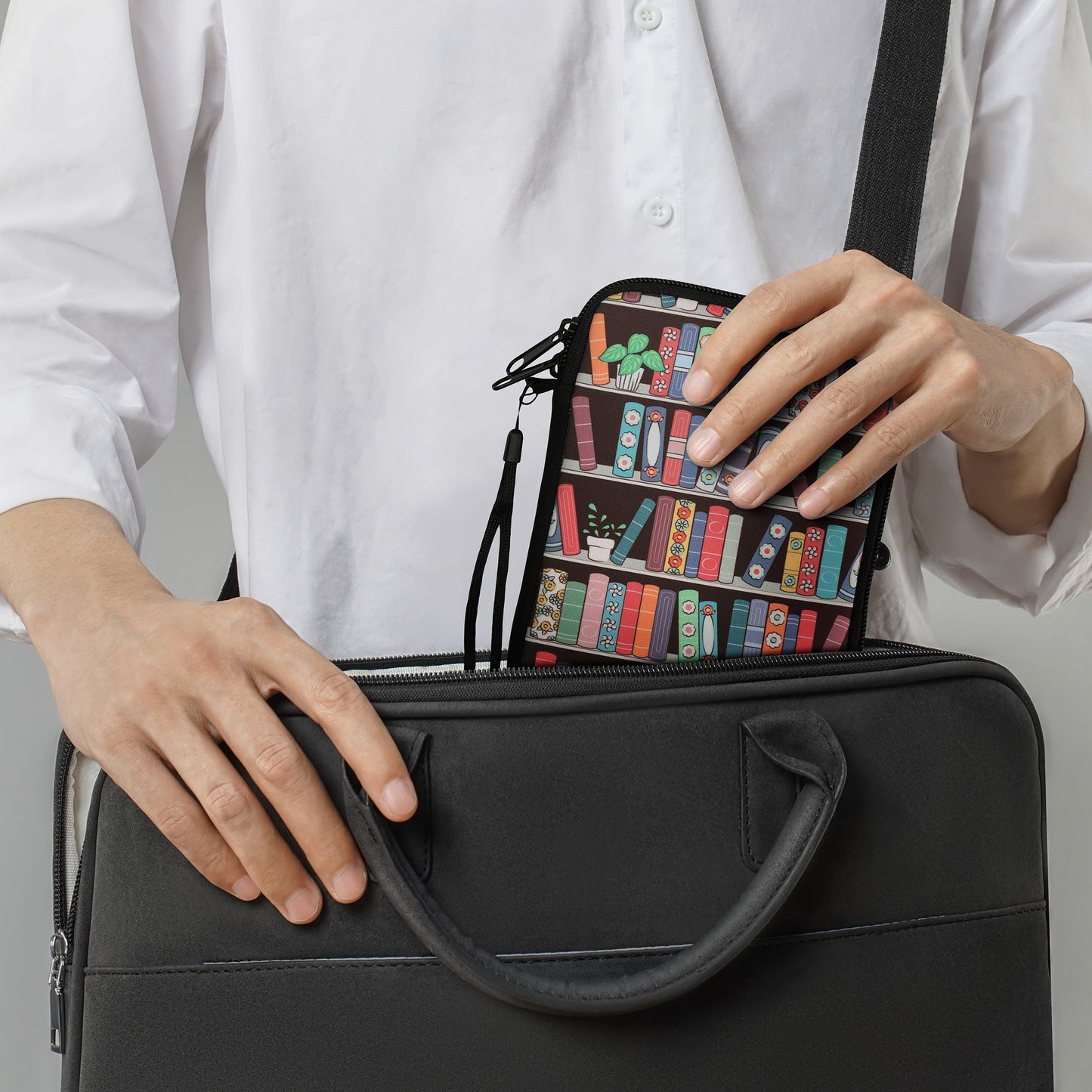 kwmobile Tasche für eReader - Hülle Schutzhülle Galaxie Baum Wiese - 17 x 12 x 2 cm Innenmaße