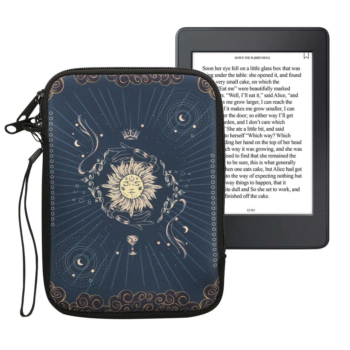 kwmobile Tasche für eReader - Hülle Schutzhülle Galaxie Baum Wiese - 17 x 12 x 2 cm Innenmaße
