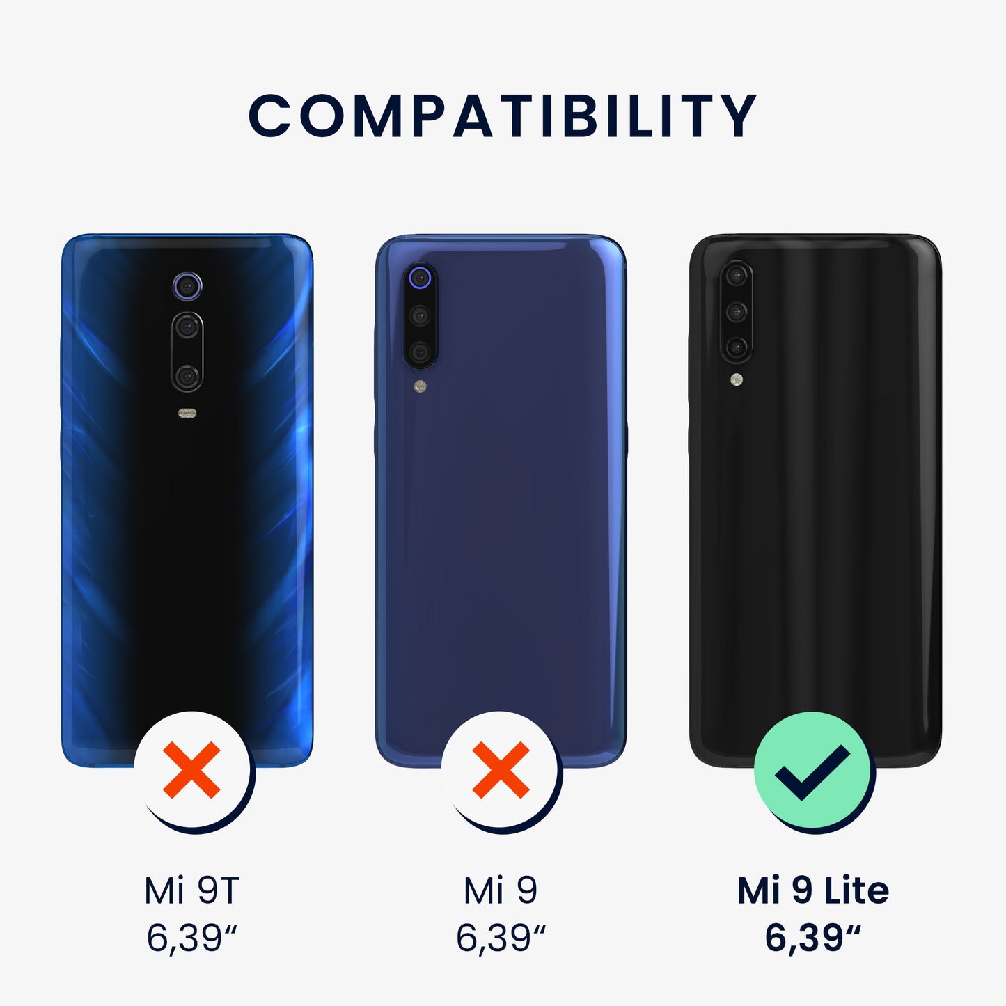kwmobile Handyhülle für Xiaomi Mi 9 Lite Hülle - Silikon Case schimmernd - Schutzhülle Cover