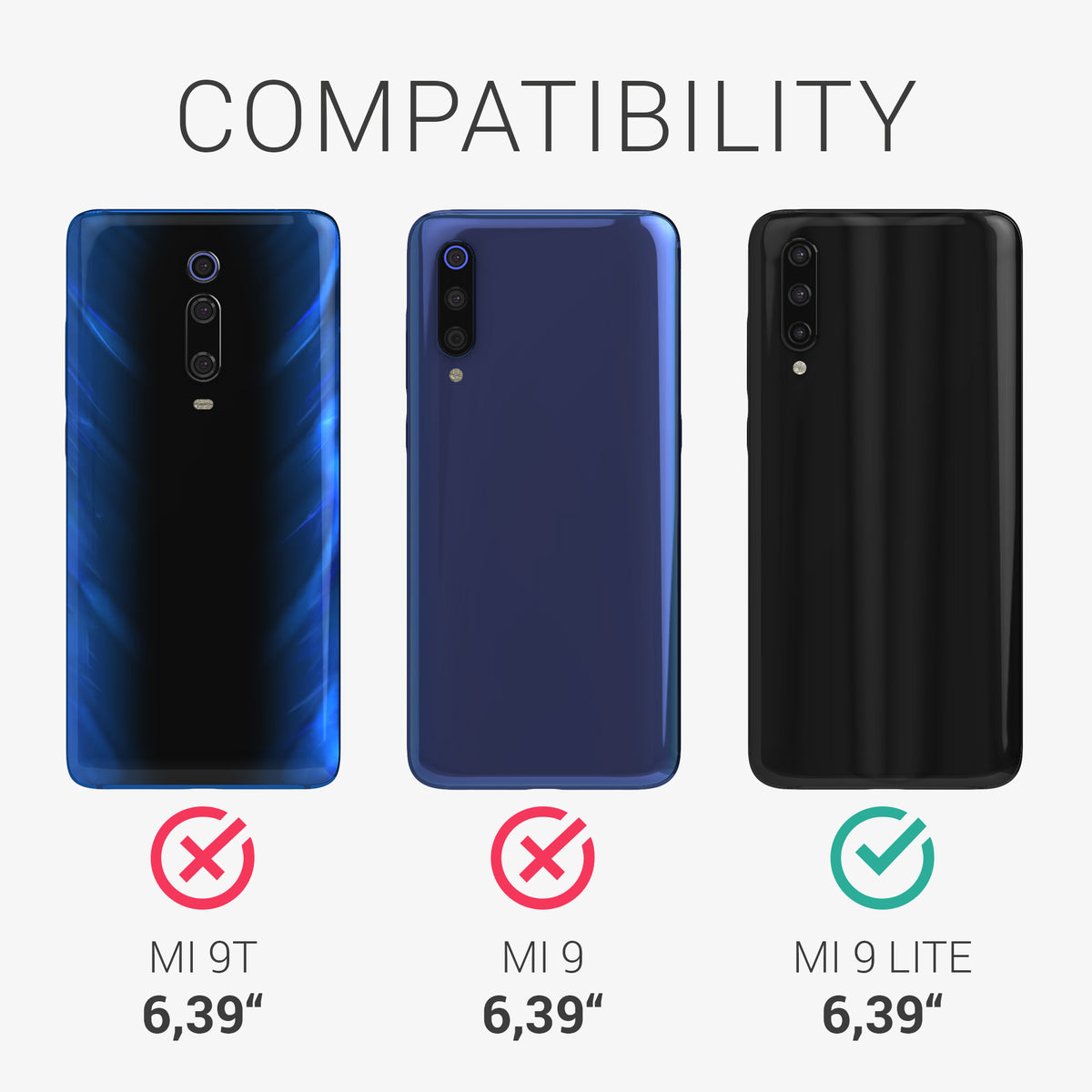kwmobile Handyhülle für Xiaomi Mi 9 Lite Hülle - Silikon Case schimmernd - Schutzhülle Cover