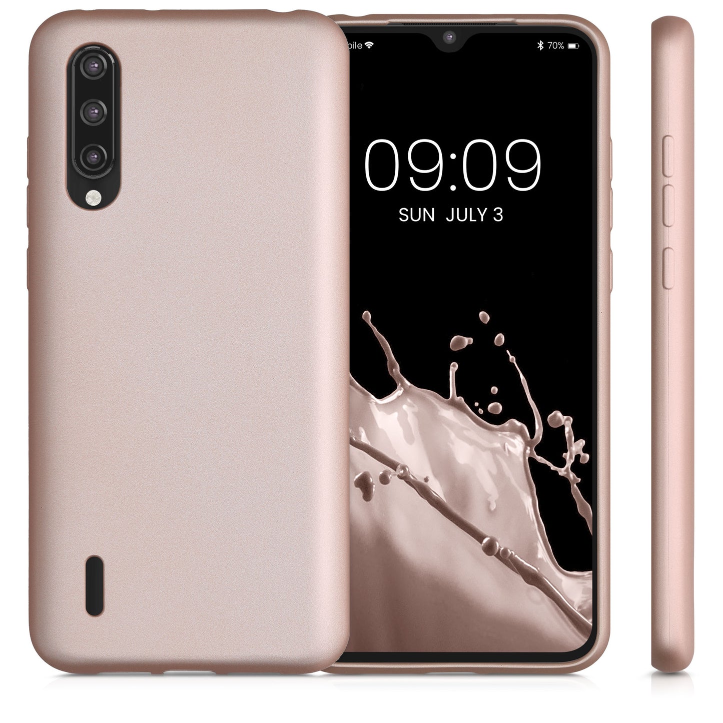 kwmobile Handyhülle für Xiaomi Mi 9 Lite Hülle - Silikon Case schimmernd - Schutzhülle Cover