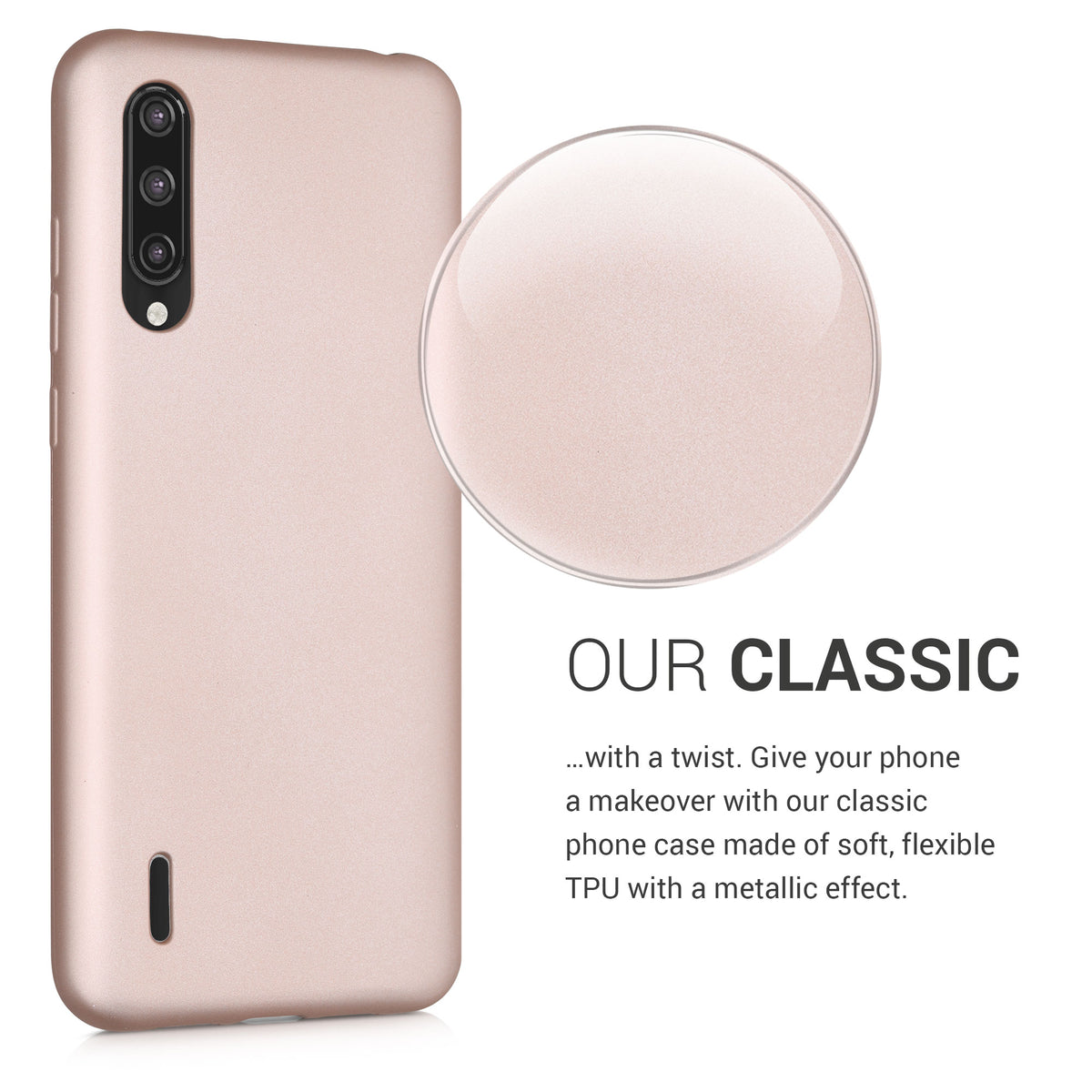 kwmobile Handyhülle für Xiaomi Mi 9 Lite Hülle - Silikon Case schimmernd - Schutzhülle Cover