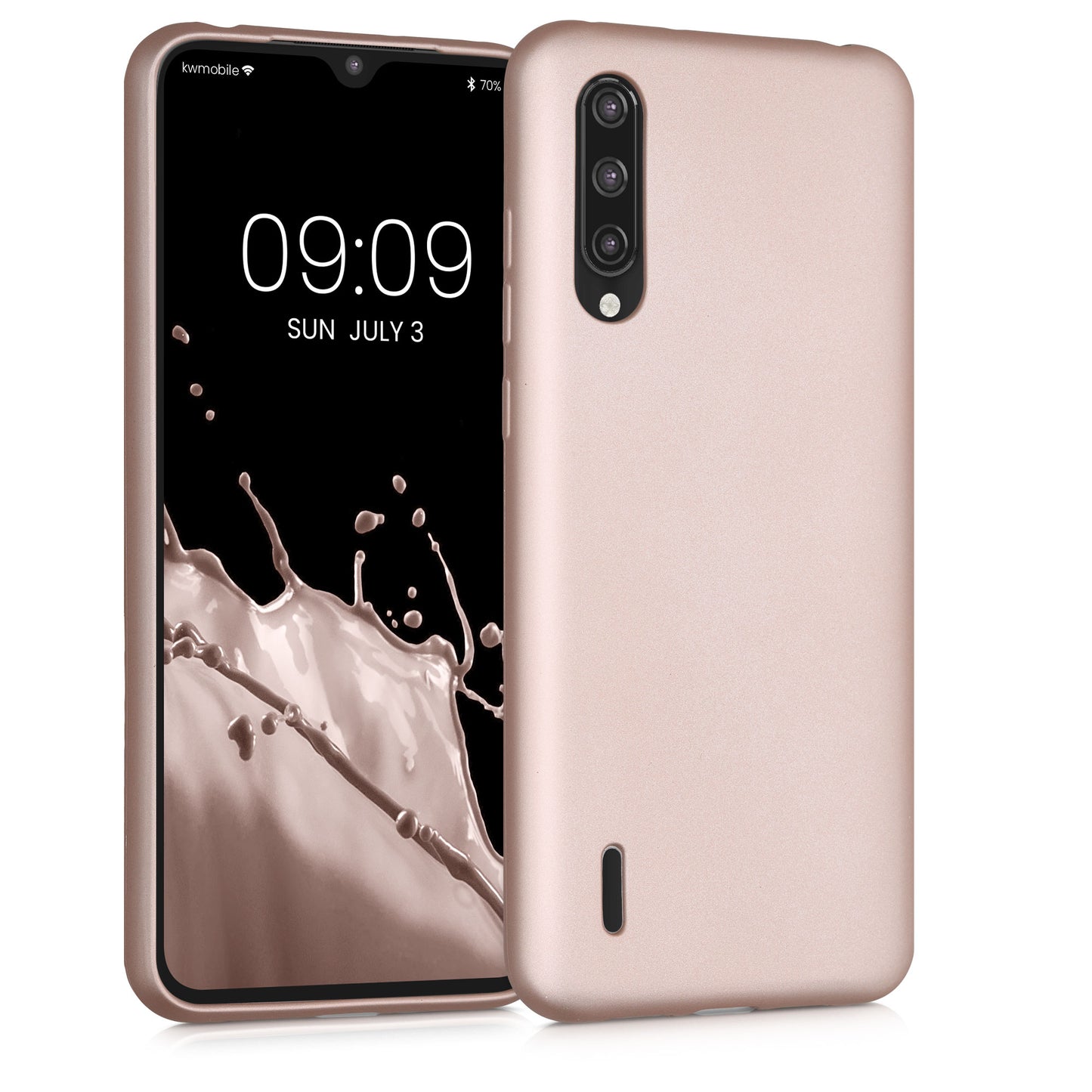 kwmobile Handyhülle für Xiaomi Mi 9 Lite Hülle - Silikon Case schimmernd - Schutzhülle Cover