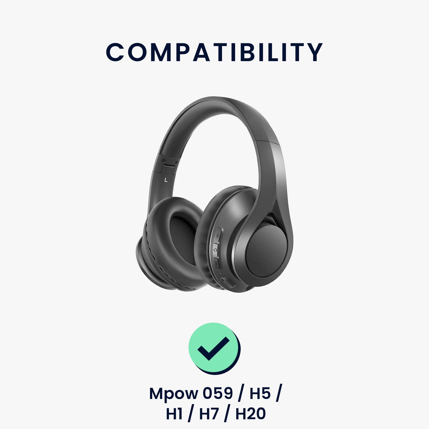 kwmobile Ohr Polster für Mpow 059 / H5 / H1 / H7 / H20 Ohrpolster - Ersatz Ohrpolster - Kopfhörer Ersatzteile - Kopfhörer Ersatzpolster für Over Ear Headphones
