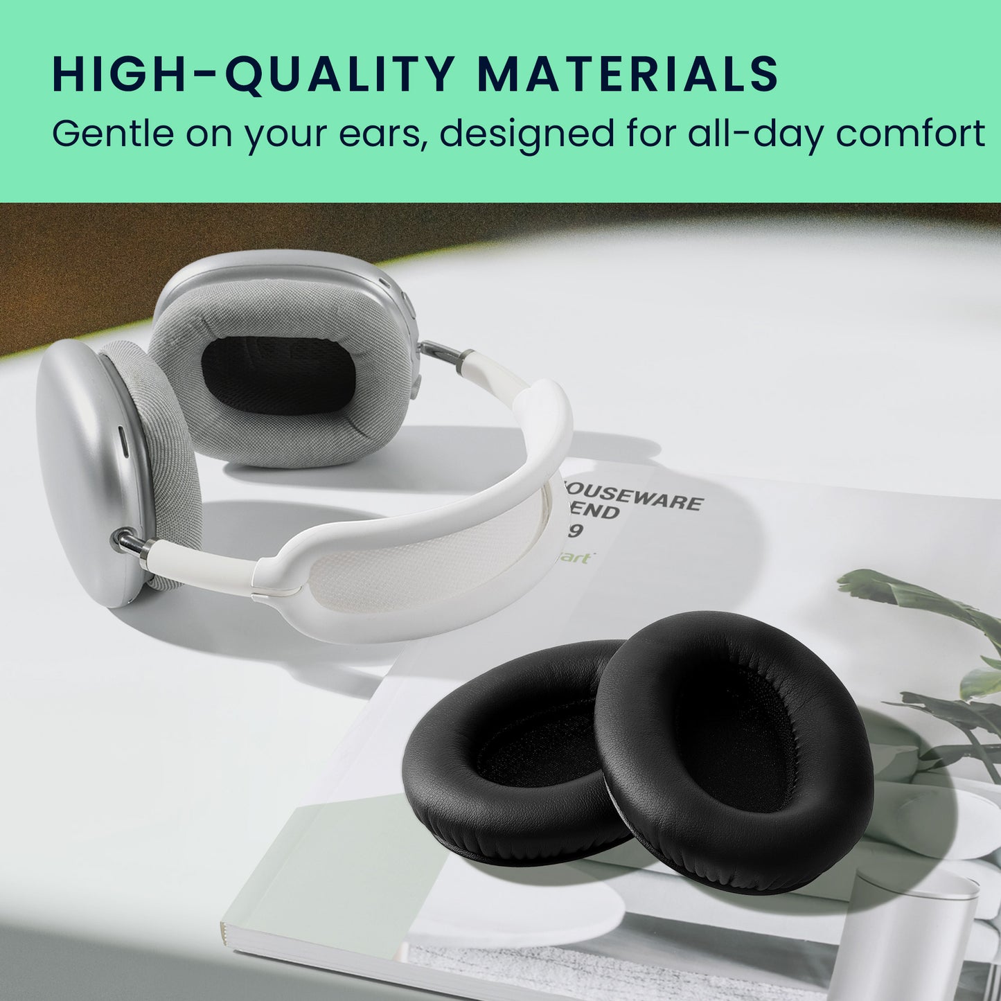 kwmobile Ohr Polster für Mpow 059 / H5 / H1 / H7 / H20 Ohrpolster - Ersatz Ohrpolster - Kopfhörer Ersatzteile - Kopfhörer Ersatzpolster für Over Ear Headphones