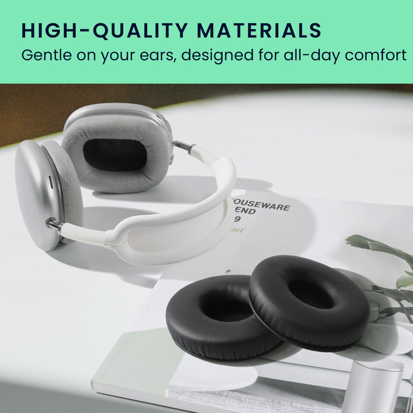 kwmobile Ohr Polster für Sony - Ersatz Ohrpolster - Kopfhörer Ersatzteile - Kopfhörer Ersatzpolster für Over Ear Headphones