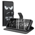 kwmobile Wallet Case kompatibel mit Ulefone Note 7 (2019) Hülle - Cover mit Ständer und Kartenfächern - Don't touch my Phone