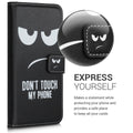 kwmobile Wallet Case kompatibel mit Ulefone Note 7 (2019) Hülle - Cover mit Ständer und Kartenfächern - Don't touch my Phone