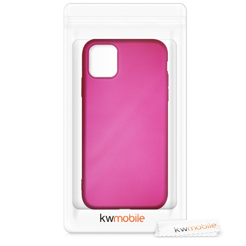 kwmobile Handyhülle für Apple iPhone 11 Hülle - Silikon Case metallisch schimmernd - Schutzhülle Cover