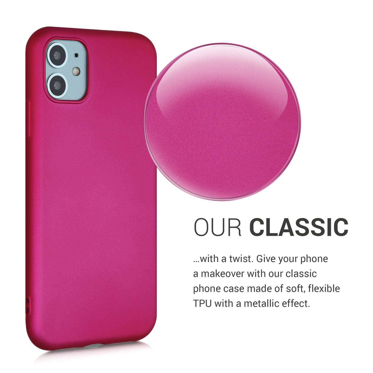 kwmobile Handyhülle für Apple iPhone 11 Hülle - Silikon Case metallisch schimmernd - Schutzhülle Cover