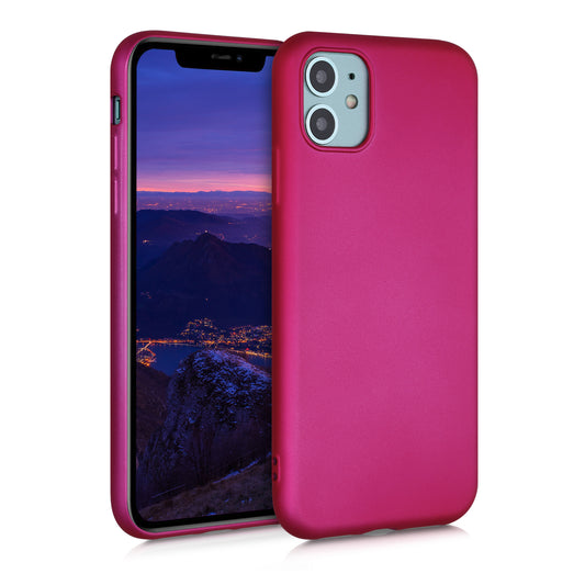 kwmobile Handyhülle für Apple iPhone 11 Hülle - Silikon Case metallisch schimmernd - Schutzhülle Cover