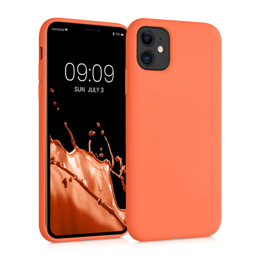 kwmobile Hülle kompatibel mit Apple iPhone 11 Hülle - gummierte Silikon Handyhülle - Schutzhülle für kabelloses Laden - Case