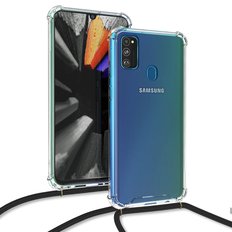 kwmobile Necklace Case kompatibel mit Samsung Galaxy M30s Hülle - Silikon Cover mit Handykette - Band Handyhülle