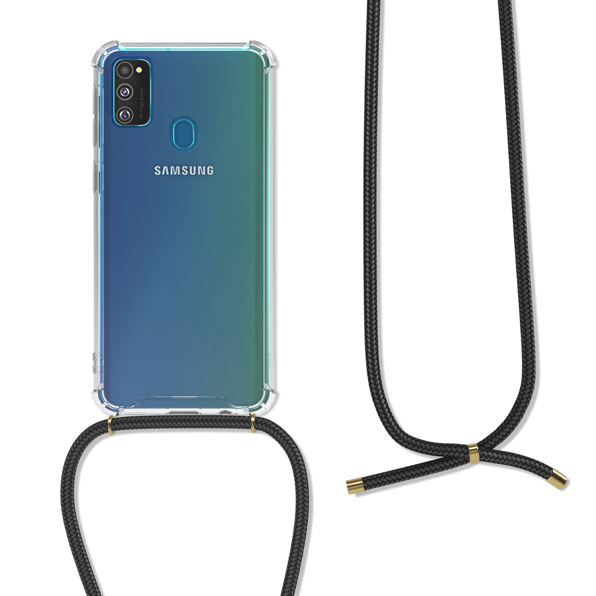 kwmobile Necklace Case kompatibel mit Samsung Galaxy M30s Hülle - Silikon Cover mit Handykette - Band Handyhülle