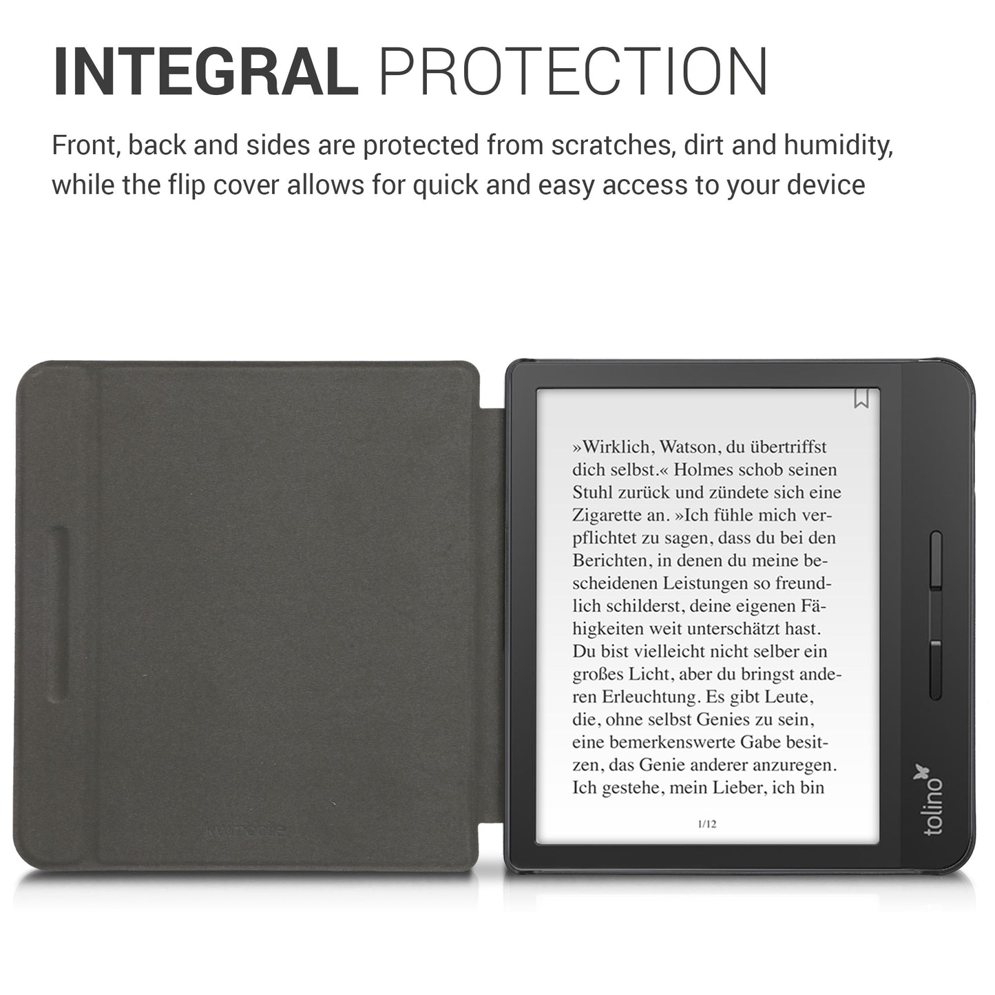 kwmobile Schutzhülle für Tolino Vision 5 Hülle - eReader Case aus Kunstleder mit Auto Sleep Funktion