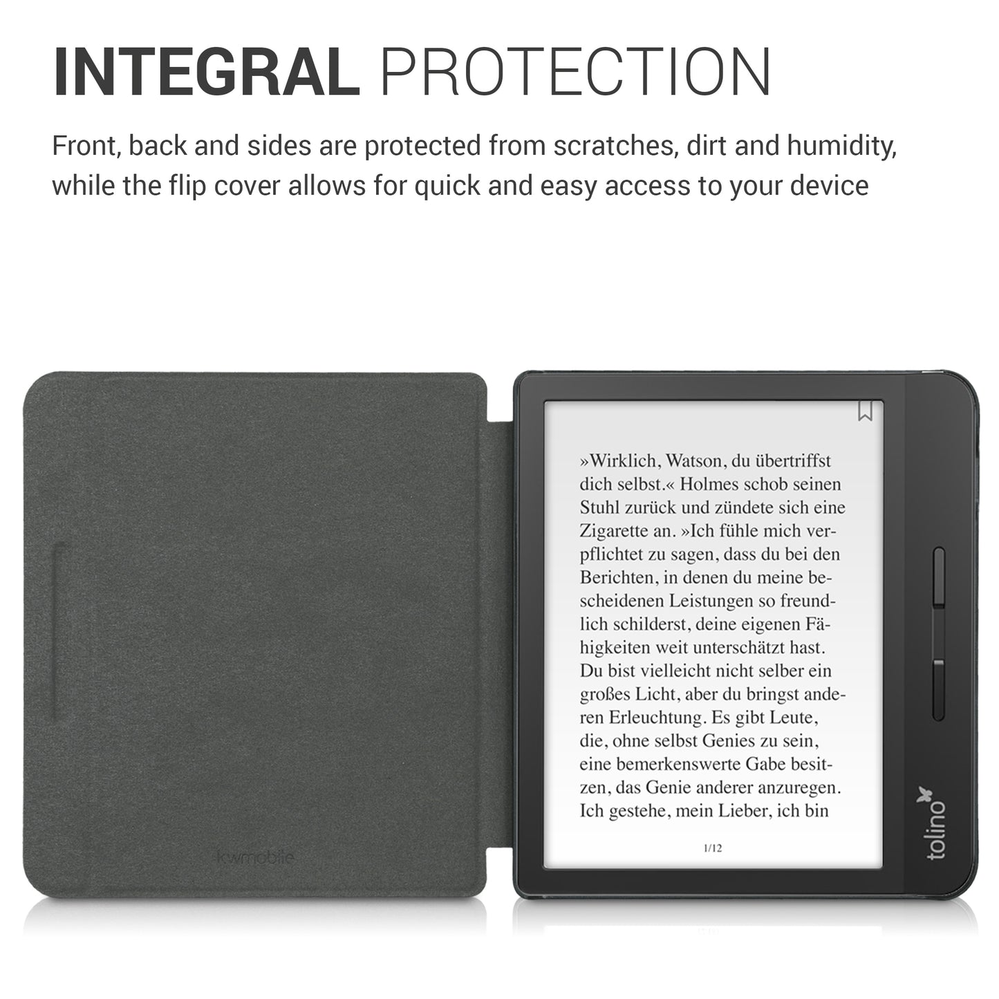 kwmobile Schutzhülle für Tolino Vision 5 Hülle - eReader Case aus Kunstleder mit Auto Sleep Funktion