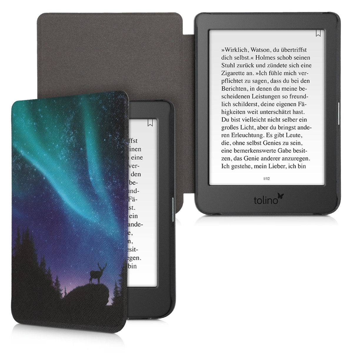 kwmobile Schutzhülle für Tolino Page 2 Hülle - eReader Flip Case mit Auto Sleep Funktion