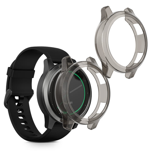 kwmobile 2x Sport Schutzhülle kompatibel mit Garmin Vivoactive Hülle - Case ohne Tracker