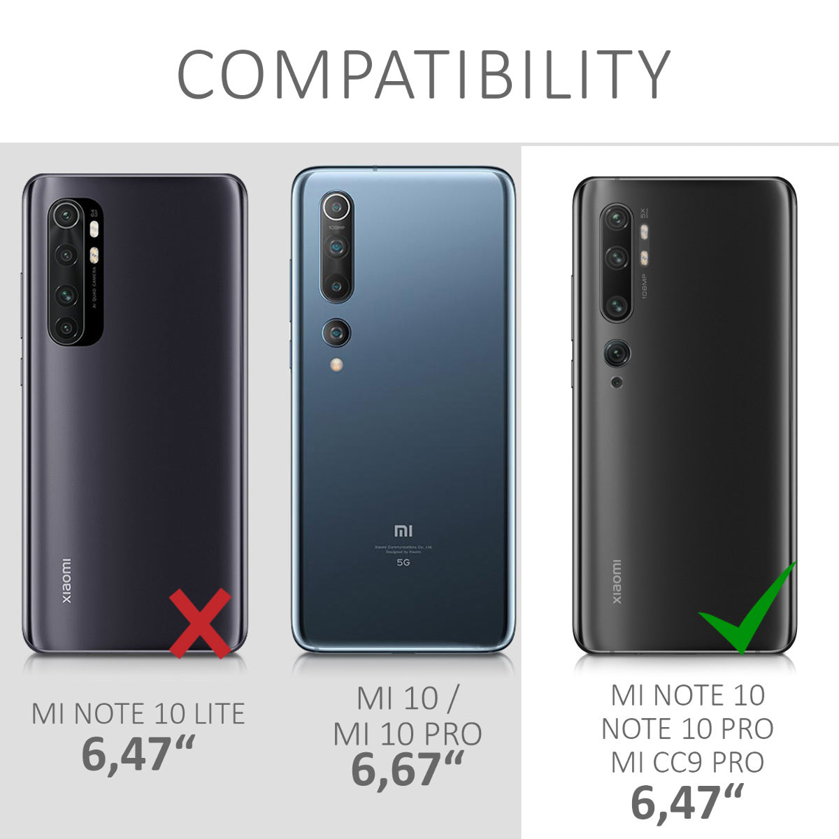 kwmobile Handyhülle für Xiaomi Mi Note 10 / Note 10 Pro Hülle - weiches Handy Silikon Case - Schutzhülle Cover