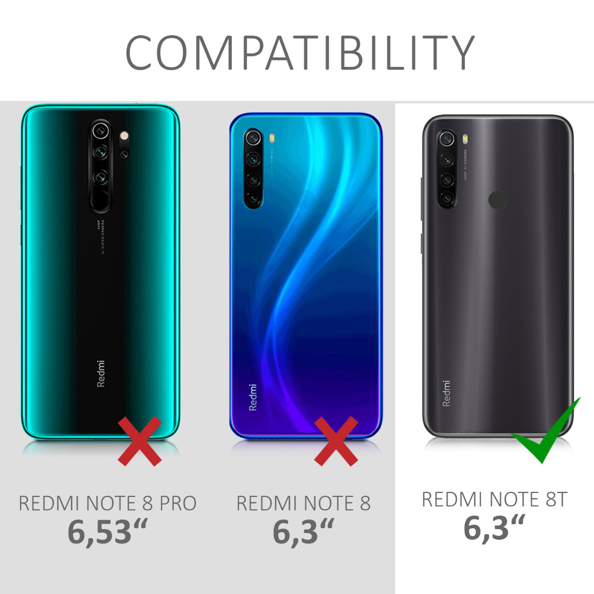 kwmobile Handyhülle für Xiaomi Redmi Note 8T - Kabelloses Laden - Schutzhülle Cover