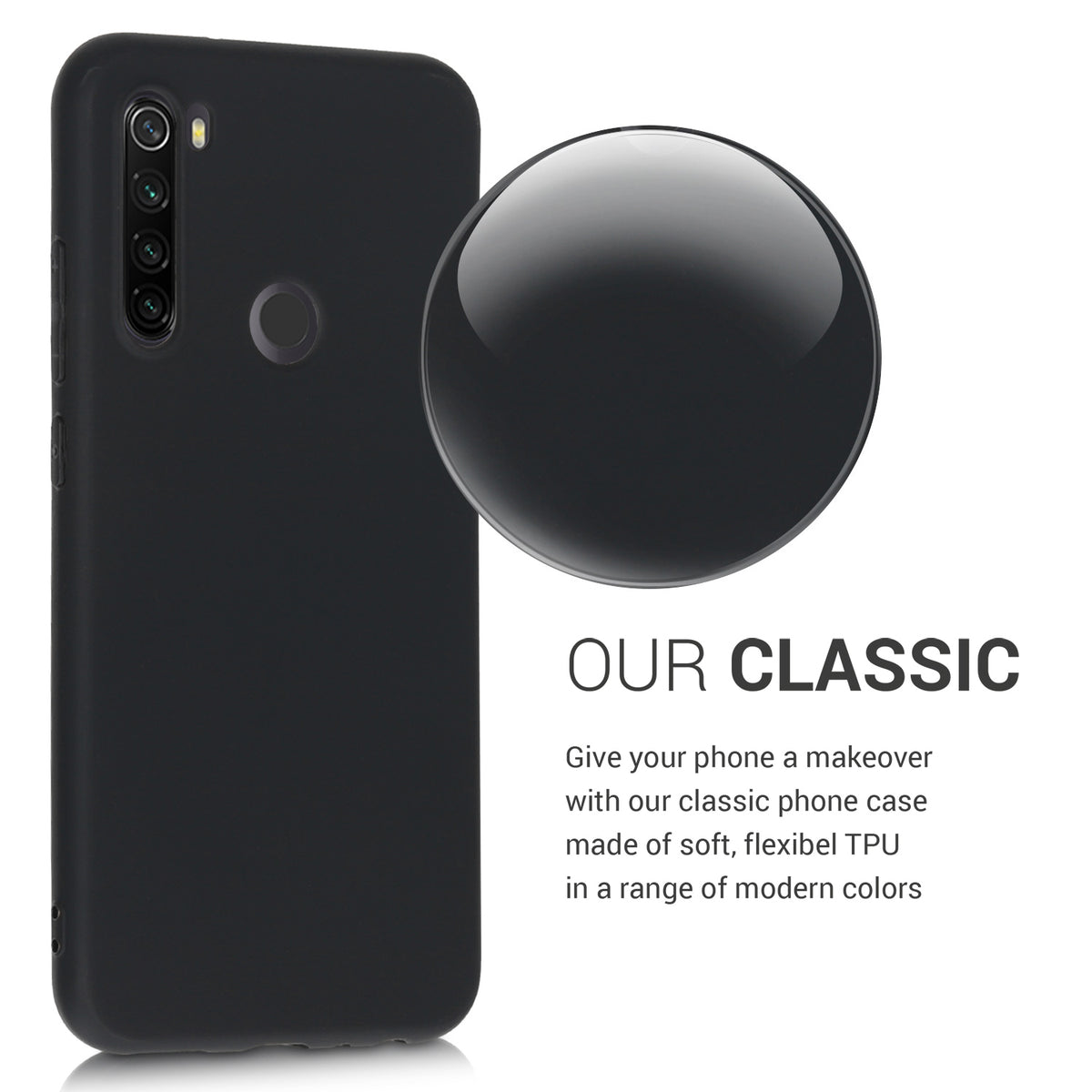 kwmobile Handyhülle für Xiaomi Redmi Note 8T - Kabelloses Laden - Schutzhülle Cover