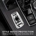 BMW 3-Tasten Funk Autoschlüssel (nur Keyless Go) Silikon Schlüsselhülle Hochglanz Silber Schwarz