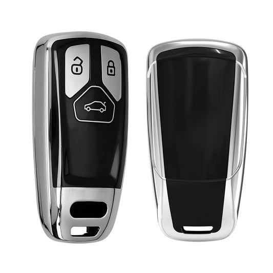 kwmobile Schlüsselhülle für Audi 3-Tasten Smartkey Autoschlüssel (nur Keyless Go) Hülle - Autoschlüssel Schlüssel Hülle - Schlüsselschutz Gehäuse
