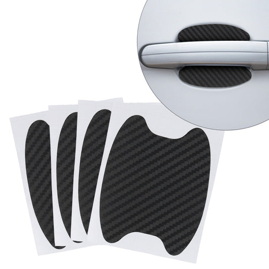 kwmobile 4x Universal Auto Türgriff Lackschutzfolie - selbstklebend - Carbon Schutzfolie Griffmulden Schwarz - 6,8 x 8,5 cm Schwarz  [dsg01]