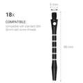 kwmobile Dart Shafts Set mit Gummi Ring - aus Aluminium - 2ba Gewinde - 48mm lang - Dartpfeil-Schäfte Dartschäfte