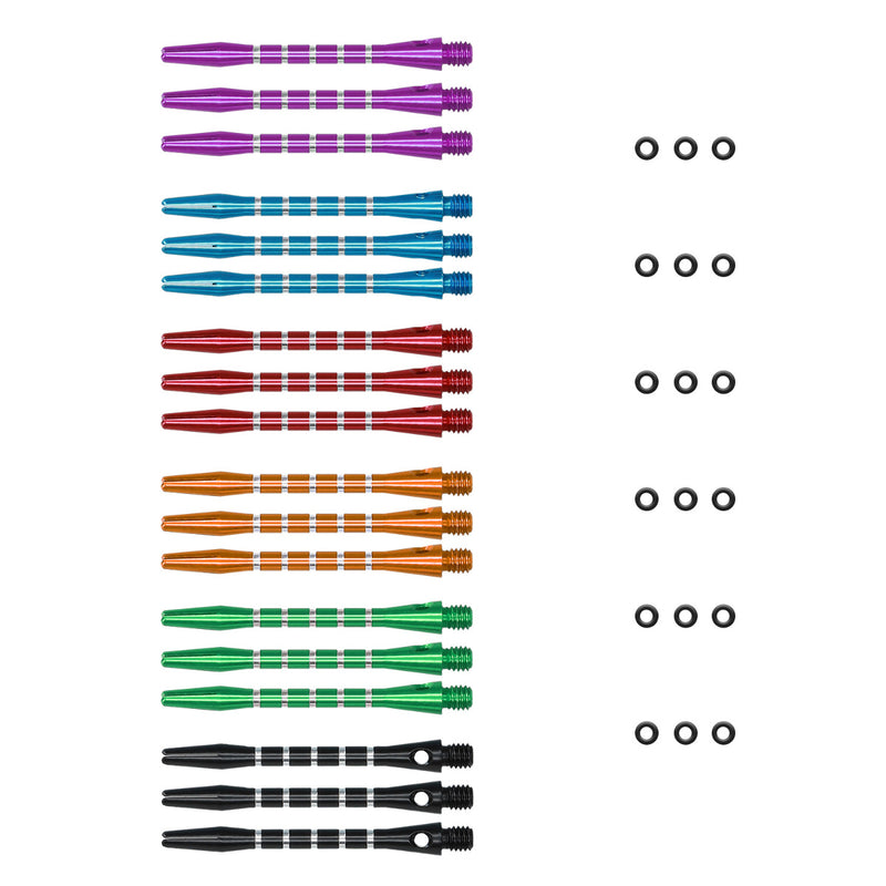 kwmobile Dart Shafts Set mit Gummi Ring - aus Aluminium - 2ba Gewinde - 48mm lang - Dartpfeil-Schäfte Dartschäfte
