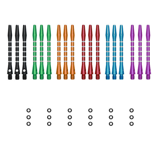 kwmobile Dart Shafts Set mit Gummi Ring - aus Aluminium - 2ba Gewinde - 48mm lang - Dartpfeil-Schäfte Dartschäfte - versch. Farben und Anzahl Mehrfarbig  [dsg03]