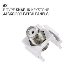 kwmobile Keystone Modul F-Buchse - Koax F-Stecker für DVB-S und DVB-S2 - Anschluss TV SAT Kabel an Modular Patchpanel
