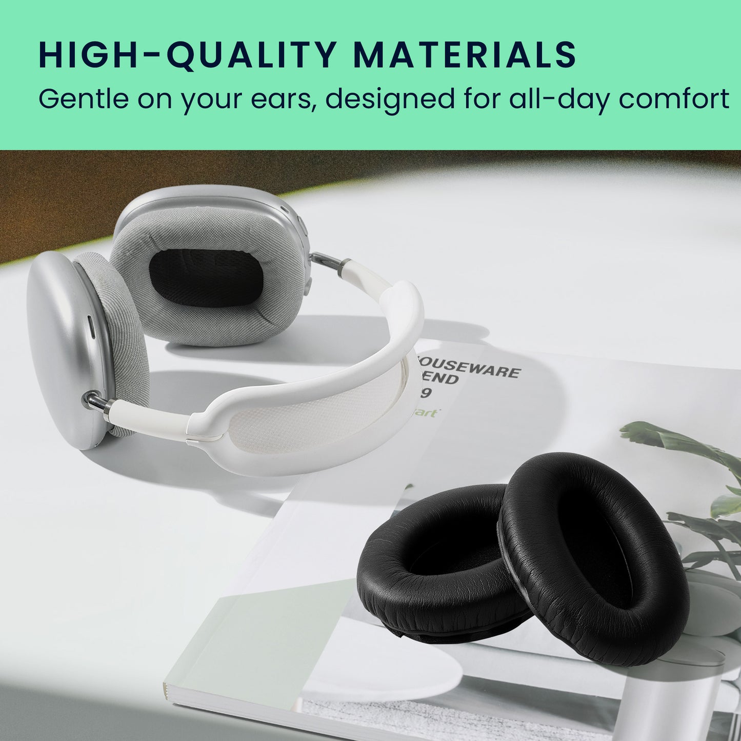 kwmobile Ohr Polster für AKG N60NC Wired Ohrpolster Ersatz Ohrpolster Kopfhörer Ersatzteile Kopfhörer Ersatzpolster für Over Ear Headphones