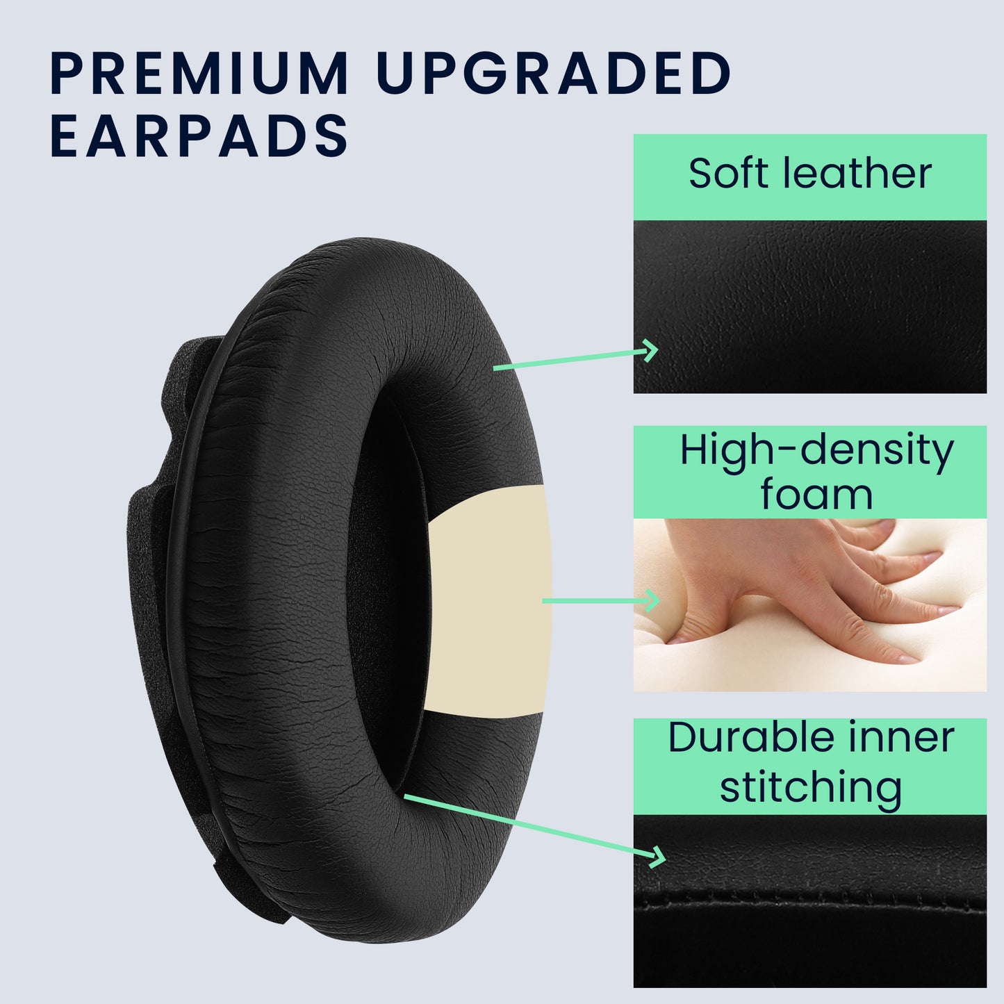 kwmobile Ohr Polster für AKG N60NC Wired Ohrpolster Ersatz Ohrpolster Kopfhörer Ersatzteile Kopfhörer Ersatzpolster für Over Ear Headphones