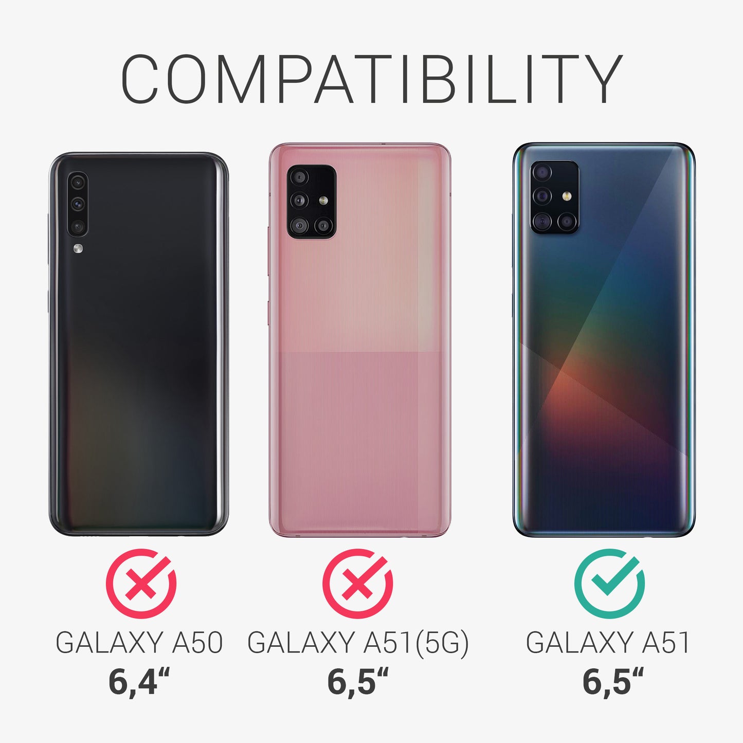 kwmobile Handyhülle für Samsung Galaxy A51 - Kabelloses Laden - Schutzhülle Cover