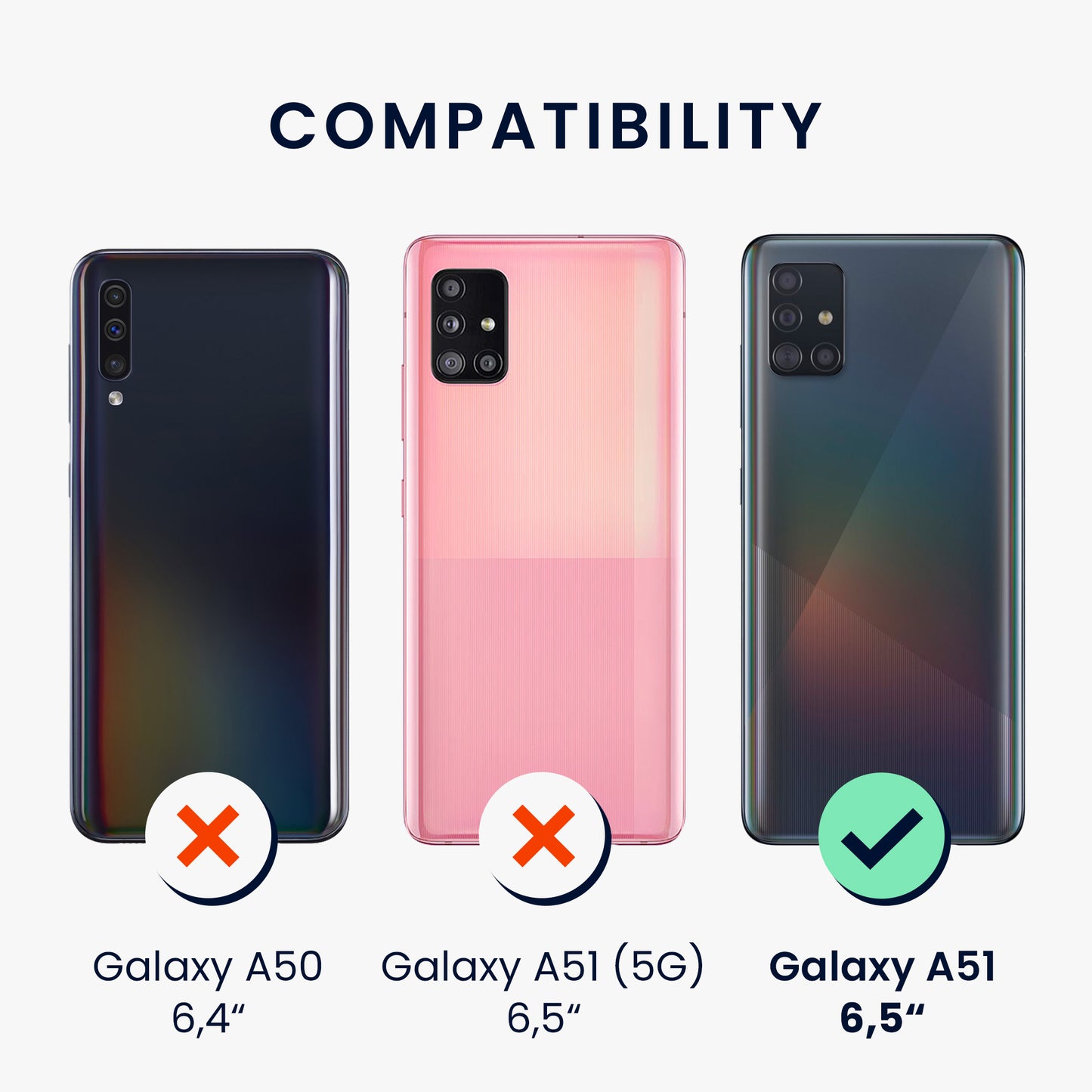 kwmobile Handyhülle für Samsung Galaxy A51 Hülle - Silikon Case - Schutzhülle Cover