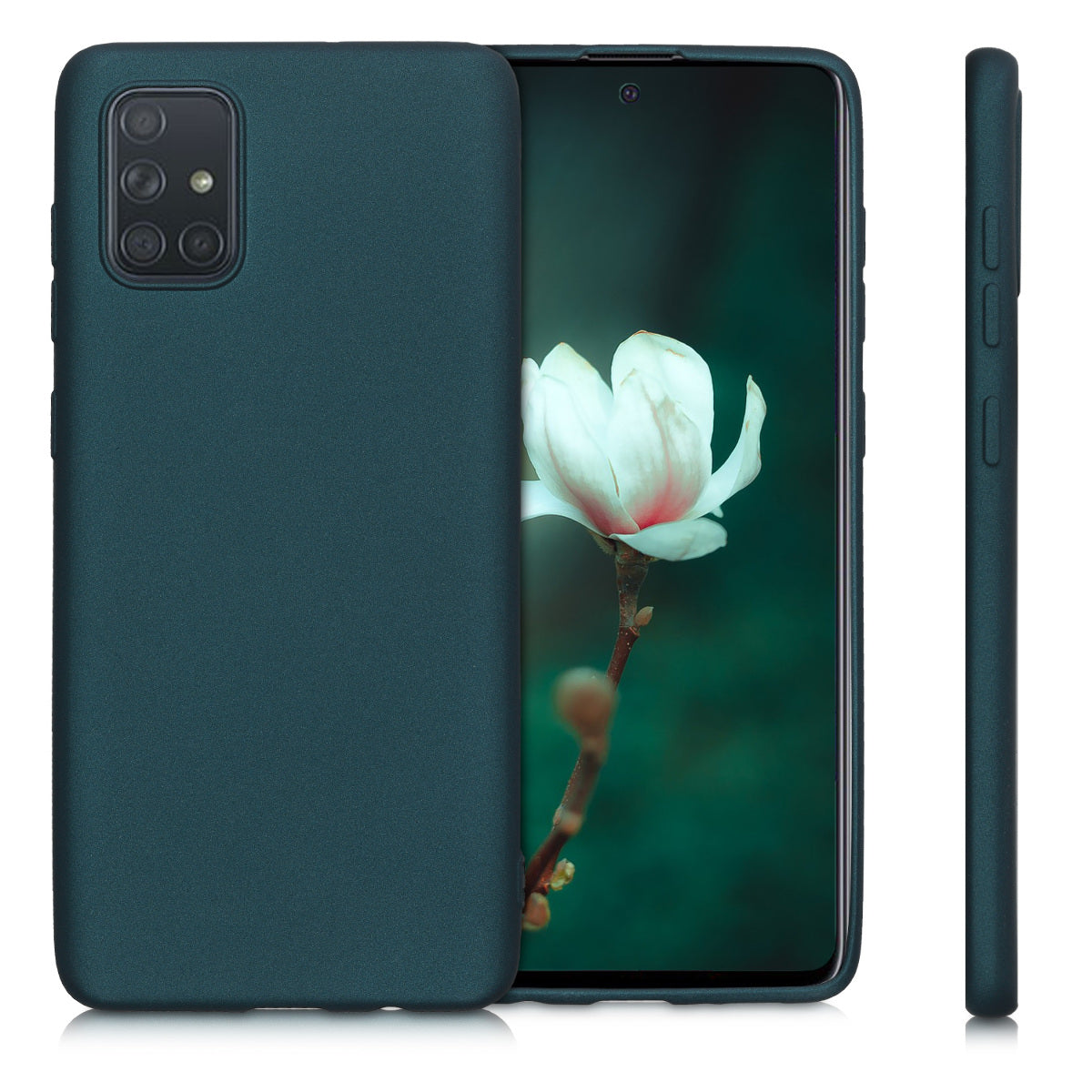kwmobile Handyhülle für Samsung Galaxy A71 Hülle - Silikon Case metallisch schimmernd - Schutzhülle Cover