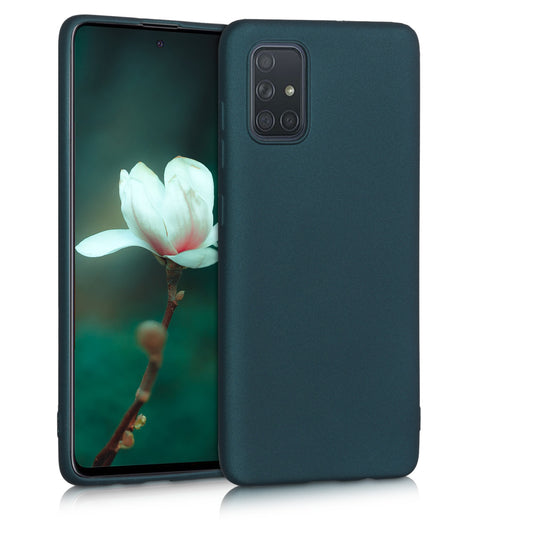 kwmobile Handyhülle für Samsung Galaxy A71 Hülle - Silikon Case metallisch schimmernd - Schutzhülle Cover
