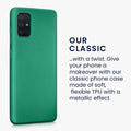 kwmobile Handyhülle für Samsung Galaxy A71 Hülle - Silikon Case metallisch schimmernd - Schutzhülle Cover