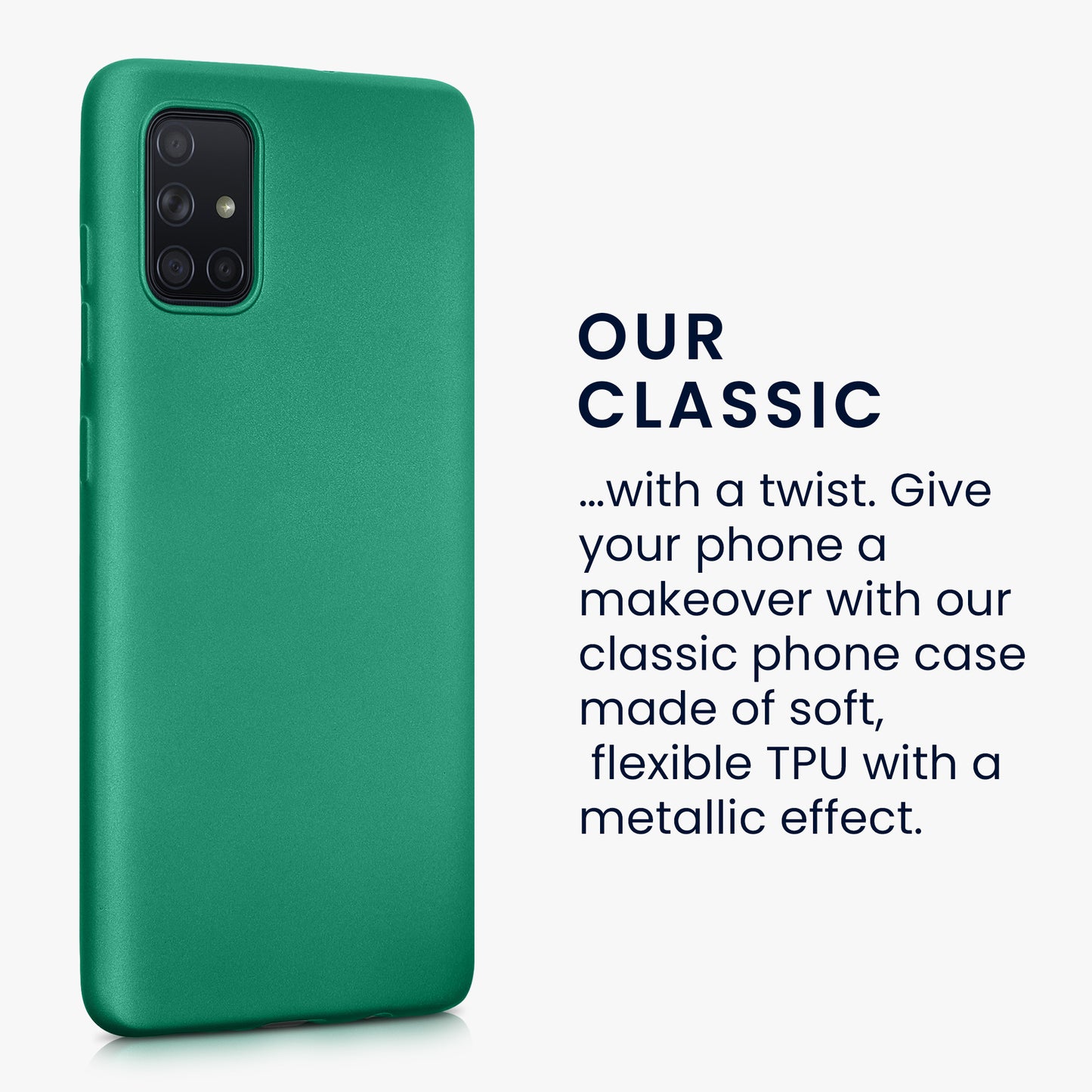 kwmobile Handyhülle für Samsung Galaxy A71 Hülle - Silikon Case metallisch schimmernd - Schutzhülle Cover