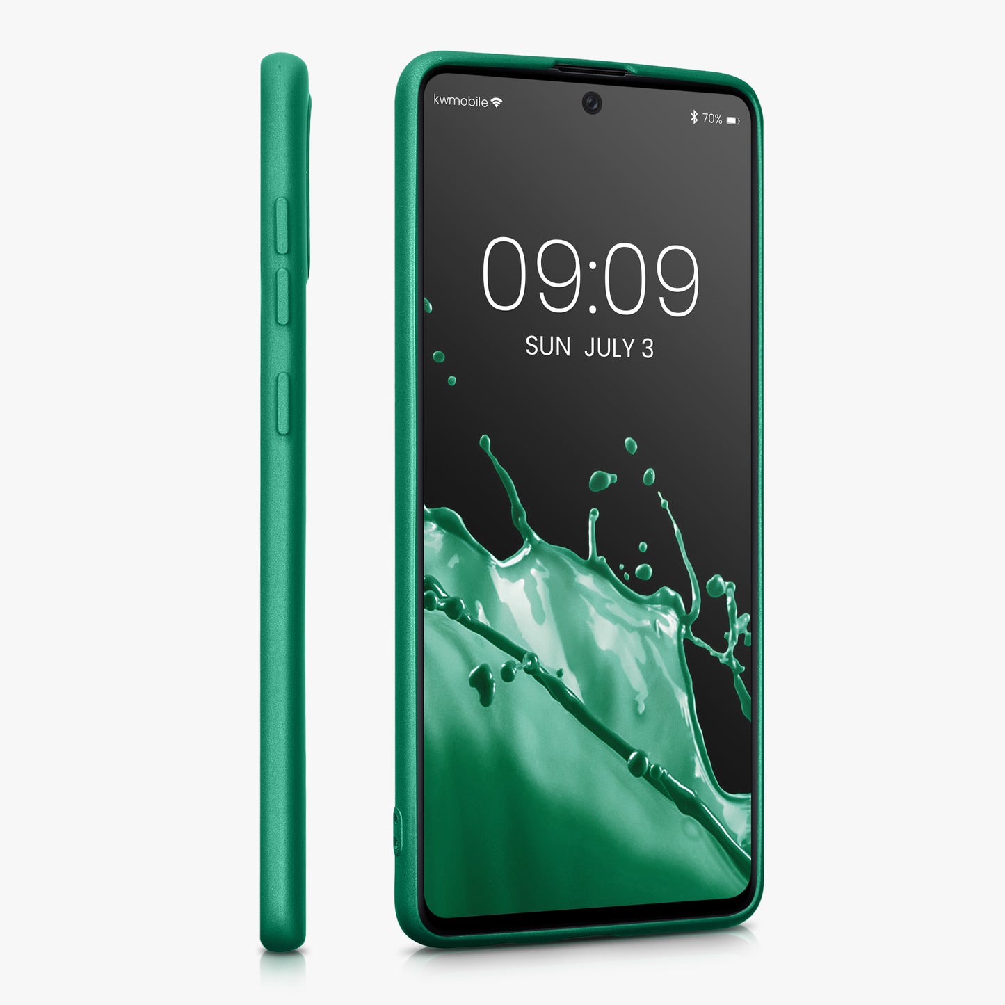kwmobile Handyhülle für Samsung Galaxy A71 Hülle - Silikon Case metallisch schimmernd - Schutzhülle Cover