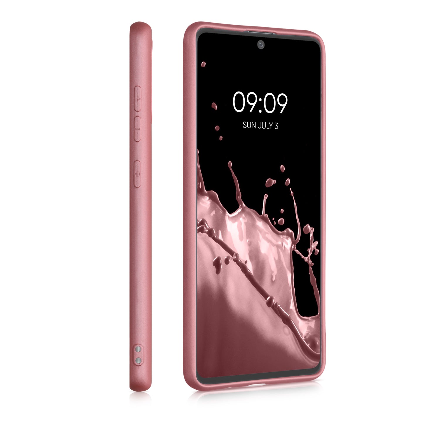 kwmobile Handyhülle für Samsung Galaxy A71 Hülle - Silikon Case metallisch schimmernd - Schutzhülle Cover