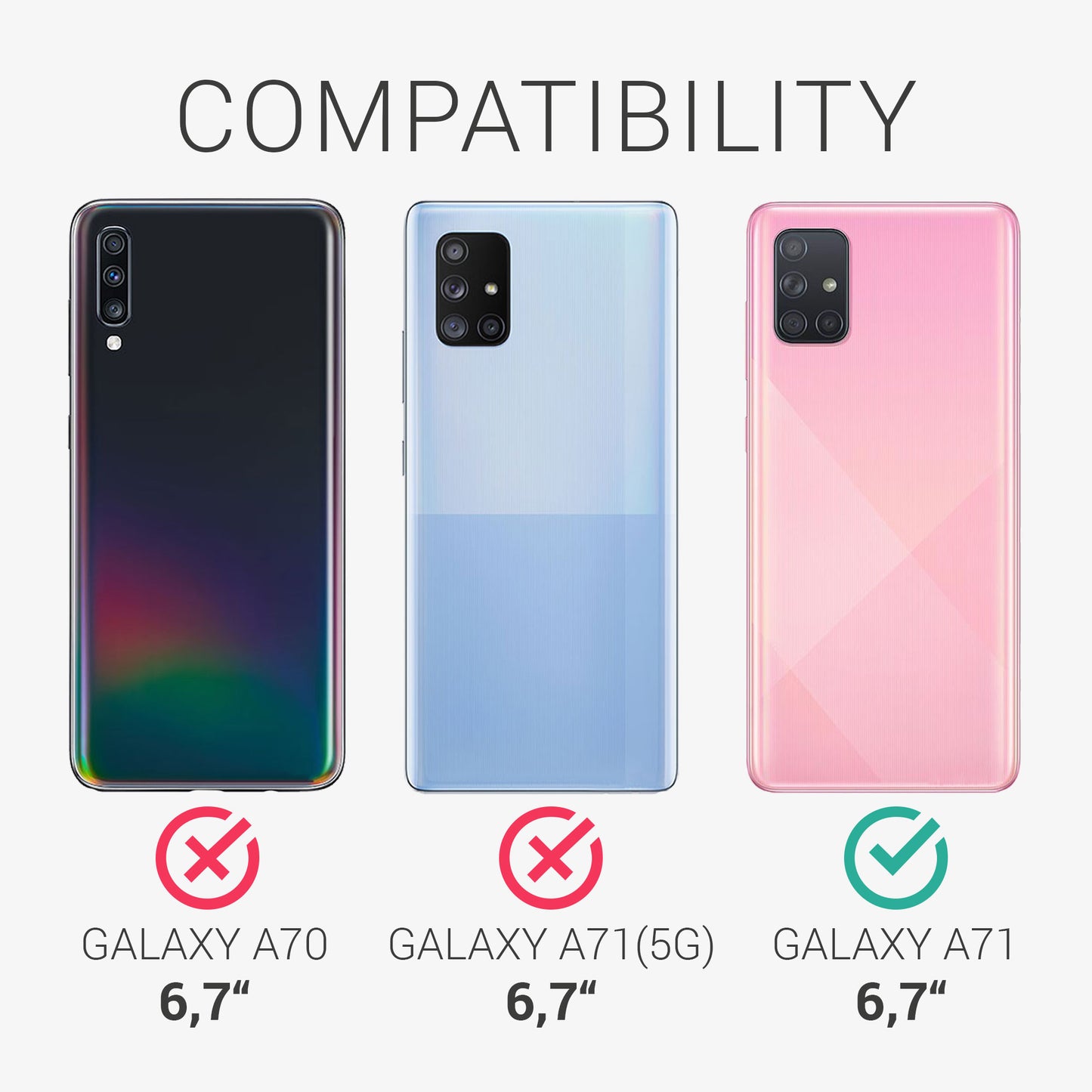 kwmobile Handyhülle für Samsung Galaxy A71 Hülle - Silikon Case metallisch schimmernd - Schutzhülle Cover