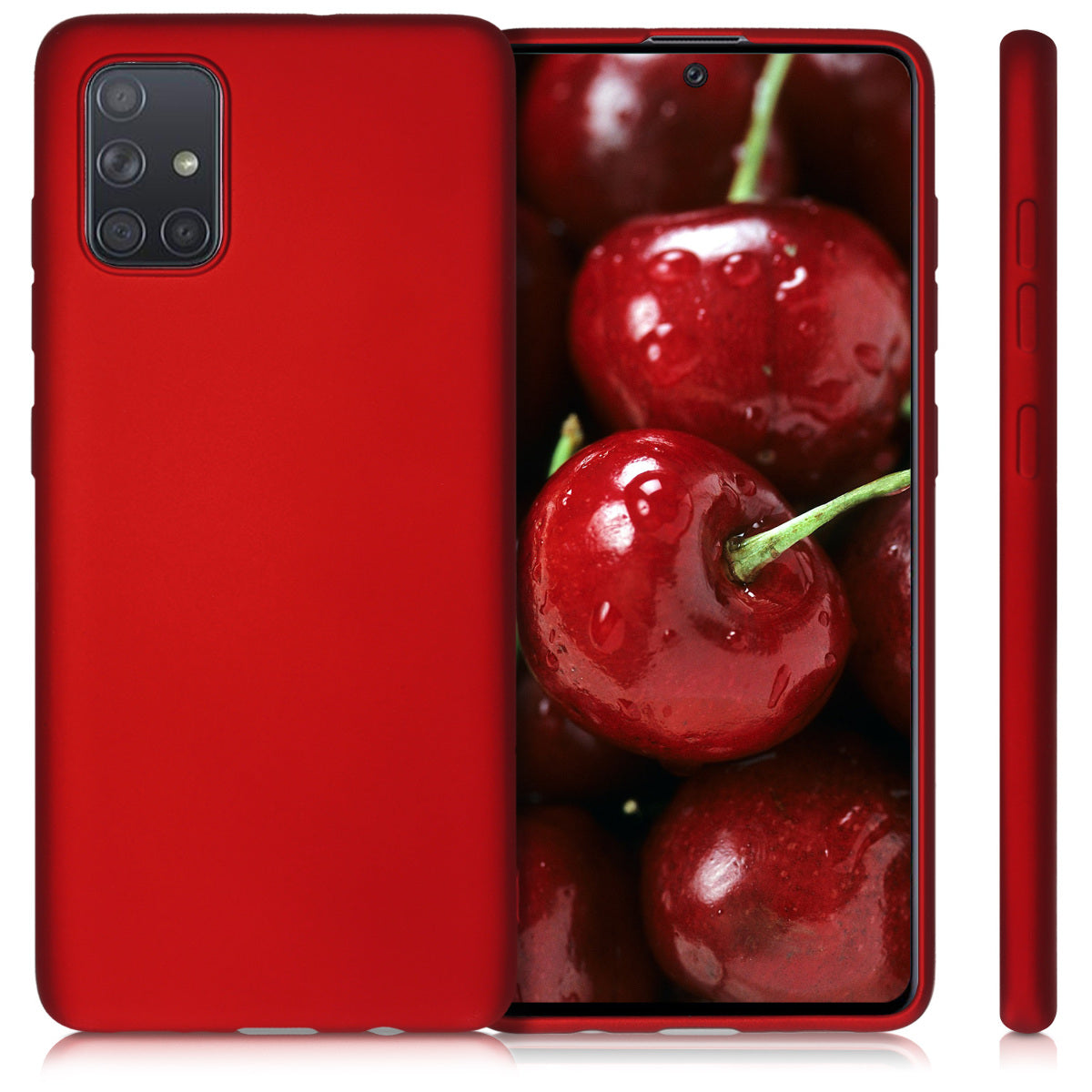 kwmobile Handyhülle für Samsung Galaxy A71 Hülle - Silikon Case metallisch schimmernd - Schutzhülle Cover